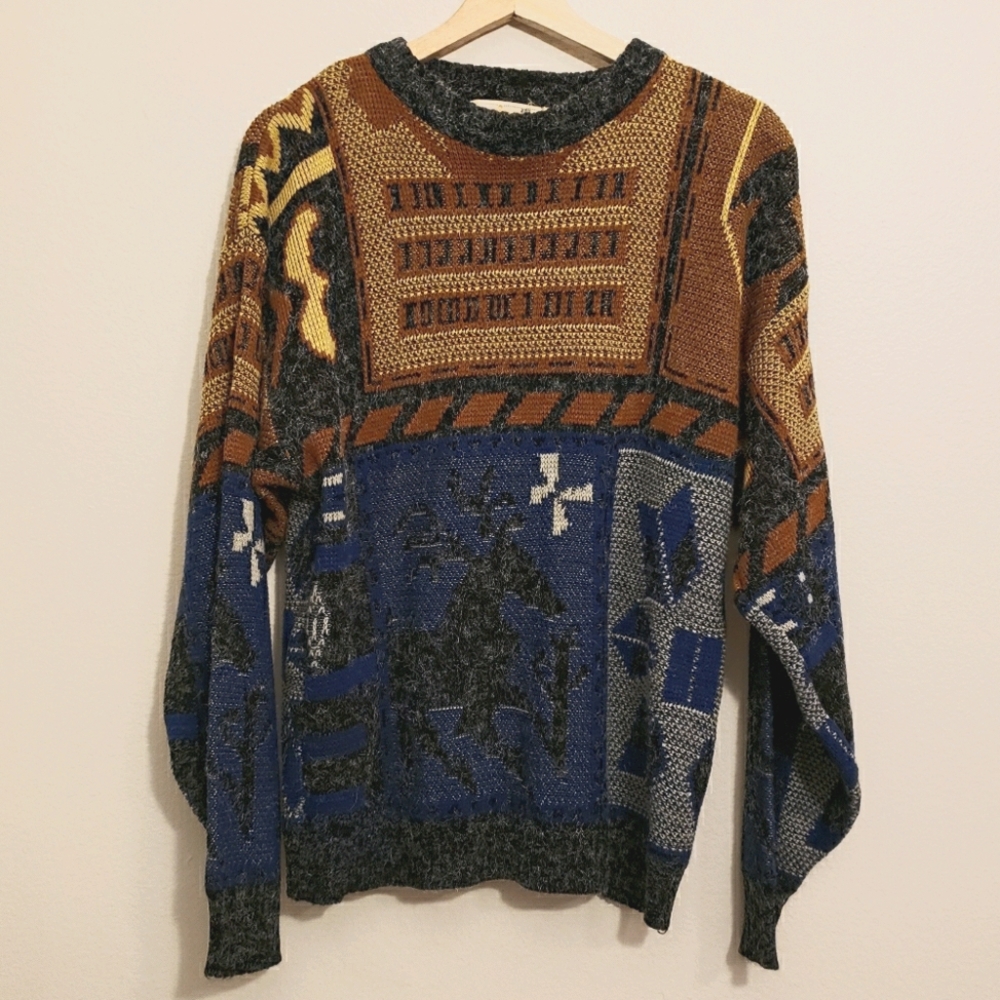 Bonjour International Vintage Cosby Deer Sweater L